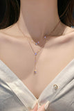 Flytonn-Valentine's Day gift Double Layered Sparkling Pendant Necklace