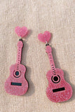 Flytonn-Valentine's Day gift Glitter Guitar Earrings