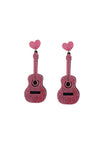 Flytonn-Valentine's Day gift Glitter Guitar Earrings