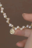 Flytonn-Valentine's Day gift Gold Beaded Pearl Bracelet