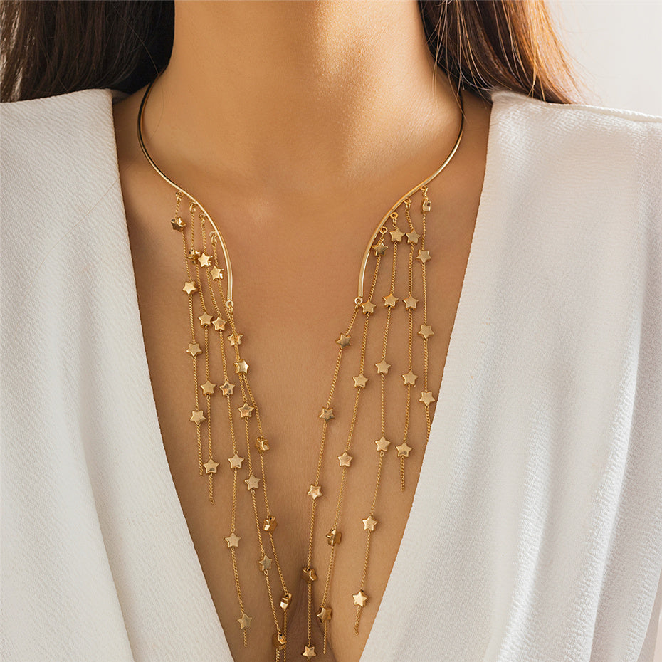 Flytonn-Abby Long Tassel Pendant Necklace