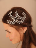 Flytonn  Trendy Rhinestone Crystal Wedding Hair Pins Bridal Hair Accessories for Women Headdress Handmade Bride Headwear Headpiece Tiara