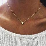 Flytonn LATS Gold Color Choker Necklace For Women Multilayer Long Moon Tassel Pendant Chain Necklaces & Pendants Chokers Fashion Jewelry