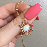 Necklace for women Multi Layer Sun Flower Necklace Fashion Protein Stone Chain Jewelry Accessories Wholesale