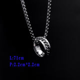 Flytonn Goth Fashion Skateboard Pendant Necklace Men Punk Long Chain Necklaces On The Neck Stainless Steel Women's Men's Jewelry