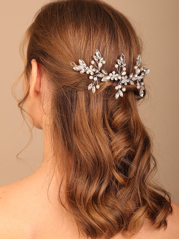 Flytonn Rhinestone Headband Wedding Hair Jewelry Bridal Headwear Handmade Party Prom Hair Accessories for Women Bridesmaid Tiaras
