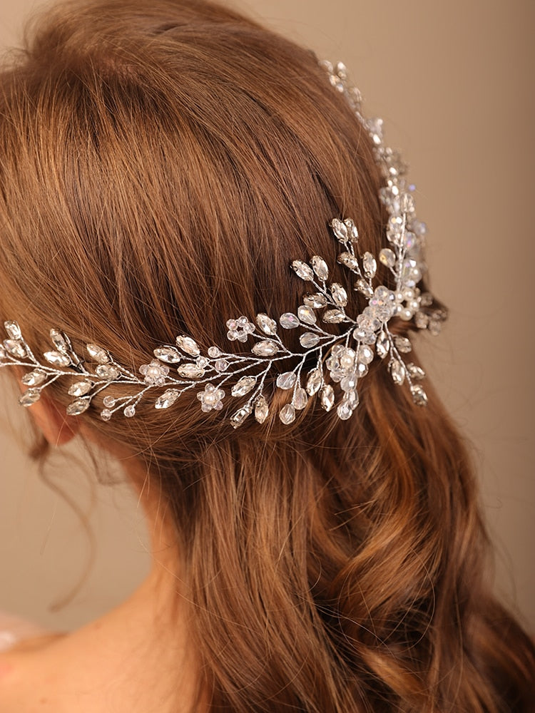 Flytonn  Rhinestone Headband for Women Headpiece Bride Handmade Hair Jewelry Wedding Hair Accessories Party Prom Tiaras Bridal Headwear