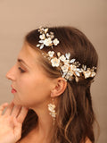 Flytonn  Crystal Flower Bridal Hair Accessories Suit Wedding Headwear Brides Headbands Wedding Hair Jewelry Ladies Party Prom Tiaras
