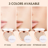 Flytonn Fall/Winter Ambiance   Face Setting Powder Cushion Compact Powder Oil-Control 3 Colors Matte Smooth Finish Concealer Makeup Pressed Powder