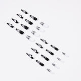 Flytonn 24Pcs/Set Black And White Flame Design False Nail French Full Cover Fake Nails Glue DIY Manicure Nail Art Tools