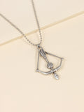 Flytonn Cupid's Arrow Bow Necklace Pendant Fashion Retro Pendant Jewelry Bead Pendant Necklace For Women Valentine Day Present