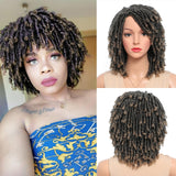 Flytonn Synthetic Hair Knotless Braided Wigs Dreadlock Hair Wig For Black Men Women Natural Black Synthetic Dreadlocks Wig