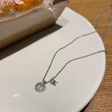 Flytonn Korean Fashion Cubic Zirconia Gold And Silver Colors H Letter Pendant  Necklace For Women Party Fine Jewelry Gift