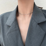 Flytonn Korean Fashion Snake Necklace For Women Aesthetic Thin Layered Chain On The Neck Minimalist Chocker Jewelry Trend