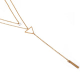 Flytonn  Fashion Simple Street Geometry Geometric Hollow Triangle Metal Pendant Necklace Jewelry Girl Gift  N-017