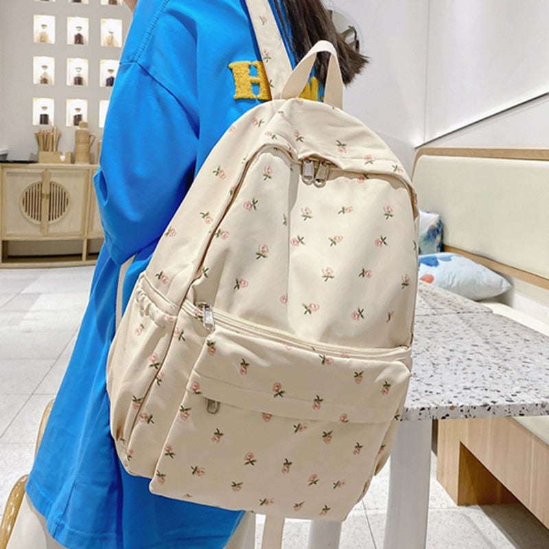 Back to school Women College Student Backpack Double Shoulder Large Capacity Travel Laptop Rucksack Book Schoolbag For Teenage Girl 2023 New