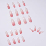 Flytonn Full Cover Fake Nail Press On Milky White Pink Gradients Long Ballet Nail Stick False Nail Art Tools Press With Glue