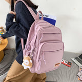 Back to school New Multi-Pocket Waterproof Nylon Student Backpack Fashion School Bags for Teenage Girls Large Ladies Casual Travel Rucksack