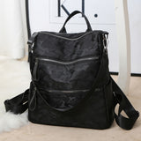 Back to school Multi-pocket Black Nylon Women Backpack Female Simple Pattern Travel Bag High Quality Schoolbag For Teenage Girls Book Knapsack
