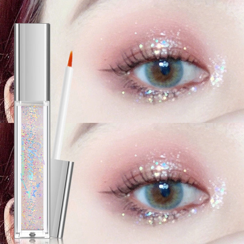 Flytonn 10 Color Diamond Eye Shadow Nude Metal Shimmer Glow Glitter Single Liquid Eyeshadow Makeup Pigment Accessorices Beauty Cosmetics