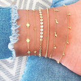 Flytonn  Summer Beach Lightning Pentagram Bead Pendant Anklet Bohemian Gold Color Handmade Multilevel Beaded Anklet Jewelry