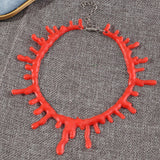 Flytonn Christmas Prop Necklace Ornaments Red Bleeding Collar Props Creative Plasma Red Necklace For Women Party