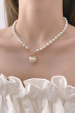 Flytonn-Valentine's Day gift Heart-shaped Pearl Necklace