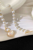 Flytonn-Valentine's Day gift Heart-shaped Pearl Necklace