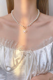 Flytonn-Valentine's Day gift Heart-shaped Pearl Necklace