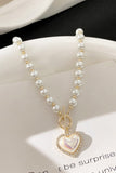 Flytonn-Valentine's Day gift Heart-shaped Pearl Necklace