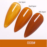 8ML Dull Color Nail Gel Polish Translucent Manicuring Nail Enamel Amber Crystal Gel Soak Off Jelly UV LED Gel Semi Permanent
