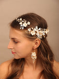 Flytonn  Crystal Flower Bridal Hair Accessories Suit Wedding Headwear Brides Headbands Wedding Hair Jewelry Ladies Party Prom Tiaras