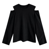 Flytonn-Korean style, Casual fashion, INS dressing, Lazy style, Graduation gift 
NO. 1032 COLD SHOULDER LONG SLEEVE