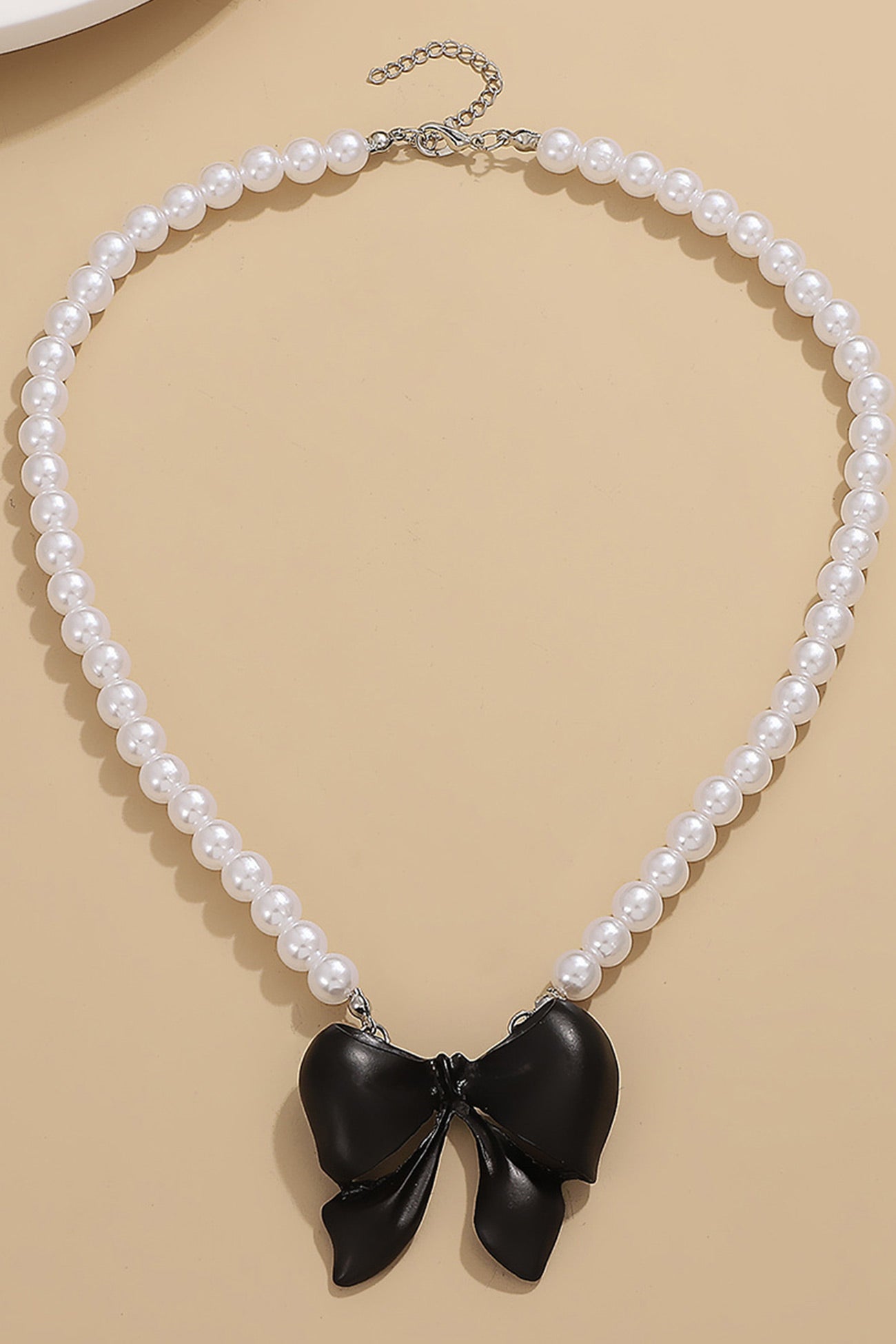 Flytonn-Valentine's Day gift Pearl Bow-tie Pendant Necklaces