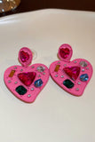Flytonn-Valentine's Day gift Pink Colorful Rhinestone Earrings