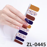 Flytonn 20Tip/Sheet Full Cover Nail Stickers Shiny Glitter Nail Polish Film Stickers DIY Beauty Nail Art Patch Nail Wraps Nail Strip