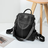 Back to school 2023 Leather Backpack Women Solid Color Fashion Wild Trend Casual Large Capacity Ladies Travel Bag Backpack for Teenage Girls