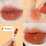 Flytonn Cute Fruit Lip Balm Peach Tea Color Lip Gloss Natural Lasting Moisturizing Lighten Lip Lines Color Changing Jelly Plump Lip Care