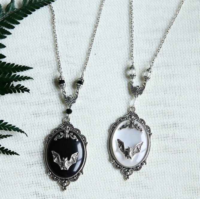 Christmas Flytonn Christmas Matching Jewelry Accessories Animal Bat Black Gemstone Necklace Dangle Earrings For Women Ring Jewelry Goth