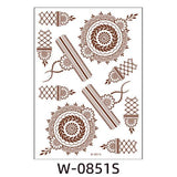 Flytonn Semi Permanent Tattoo Stickers Brown Red Lace Water Transfer Temporary Fake Tattoos Party Festival Henna Tattoos Body Art Makeup