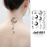 Flytonn Temporary Tattoo Stickers Black Face Collarbone Hand Arm Body Art Fake Tattoos False Tattos Women Men Makeup Masquerade Decals