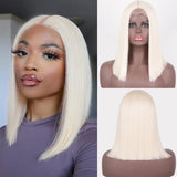 Flytonn Synthetic Wigs Natural Straight Short Bob Wigs For Women Blonde Red Black Highlight Pink Wig For Lolita Cosplay