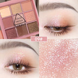 Flytonn DIKALU New Nine-color Eyeshadow Palette Rose Pink Color Pearly Matte Glitter Eyeshadow Pallete Shiny Eye Shadow Eye Pigments