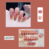 Flytonn Y2k Fake Black Nail Long Ballet Reusable Adhesive Acrylic Press on set Nails Dark Acrylic Artificial False Nails Arts Tips 24pcs