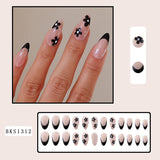 Flytonn 24Pcs Long Coffin False Nails with Glue Wearable Brown Fake Nails with   Rhinestones Ballet Press on Nails Full Cover Nail Tips