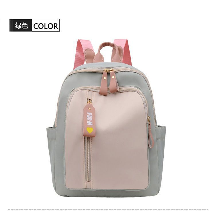 Back to school Korean Version Fashion Bag for Women Large-capacity Color Clash Double Shoulder Bag Oxford Cloth Waterproof Travel Mini Backpack