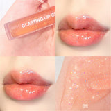 Flytonn 3D Lip Gloss Transparent Holographic Lip Plumping Shiny Pearl Moisturizer Color-changing Oil Lip Makeup Plumper Nutritious Care
