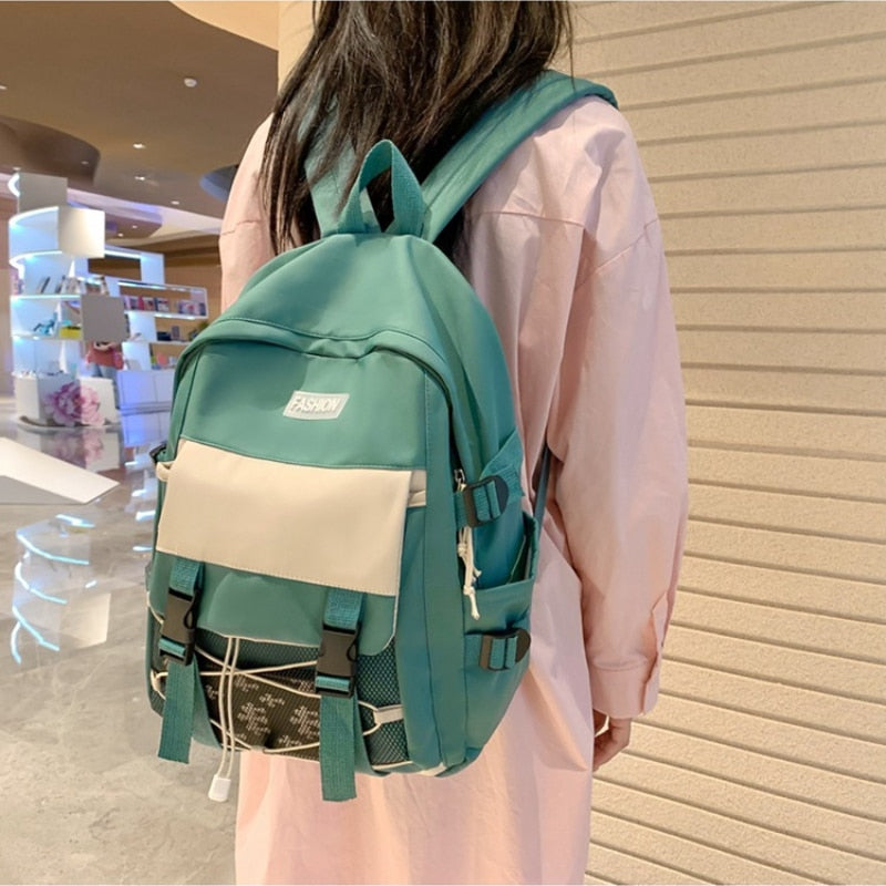 Back to school Double Shoulder Backpack Women Japanese Casual Large-capacity Schoolbag School Backpack for Students Waterproof Travel Backpack