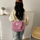 Back to school Japanese Fashion Single Shoulder Bag Large Capacity Crossbody Bag High School Girls JK Bag Canvas Bag Ita Bag Y2k Bags for Women