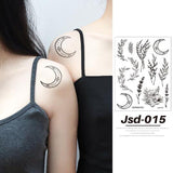 Flytonn Temporary Tattoo Stickers Black Face Collarbone Hand Arm Body Art Fake Tattoos False Tattos Women Men Makeup Masquerade Decals